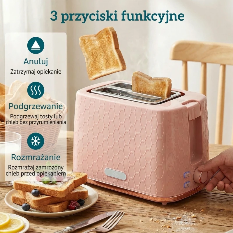 HOMCOM Zestaw czajnika i tostera, 1,7 l 2200W szybkogotujący czajnik z automatycznym wyłączaniem i toster na dwie kromki chleba z szufladą na okruchy, różowy
