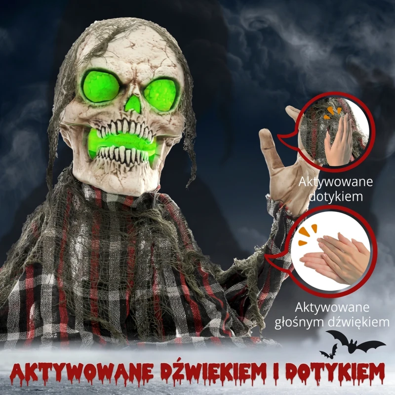 Figurka Szkieletu 70cm z LED i dźwiękiem na Halloween
