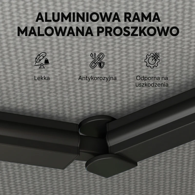 Outsunny Markiza Balkonowa 350 x 300 cm z Korbą i Uchwytami Ściennymi, Regulowany Kąt Nachylenia