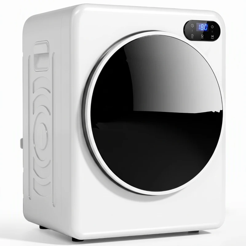 HOMCOM Secadora de Evacuación 3 kg 1000W con Pantalla Táctil Control de Tiempo y Temperatura Función Antiarrugas Blanco