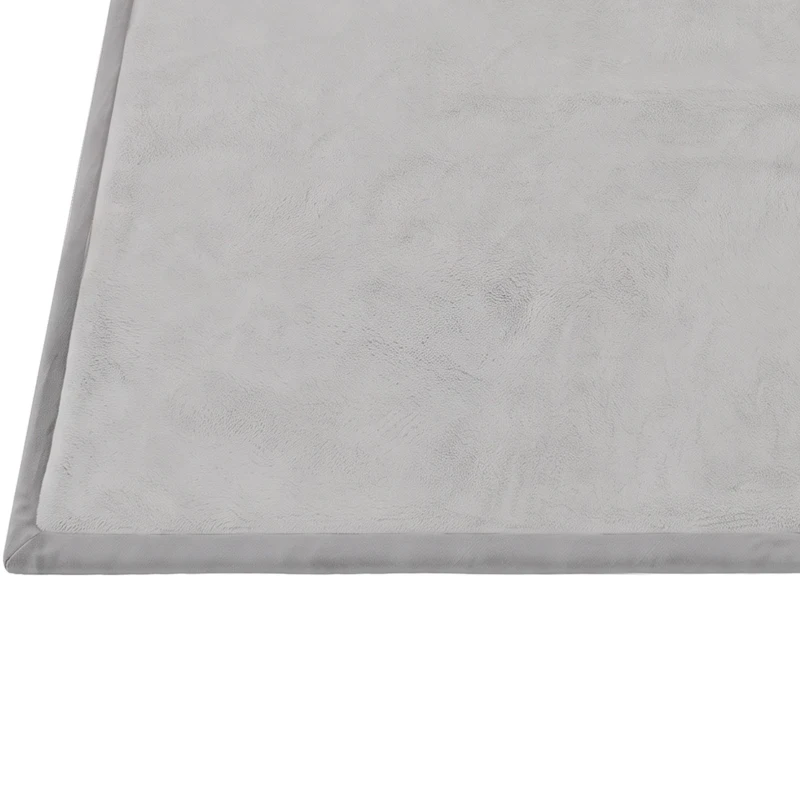 AIYAPLAY Kruipmat voor baby's, 3 cm dikke speelmat van zacht flanel, 150 x 180 cm, antislip, waterafstotend, lichtgrijs