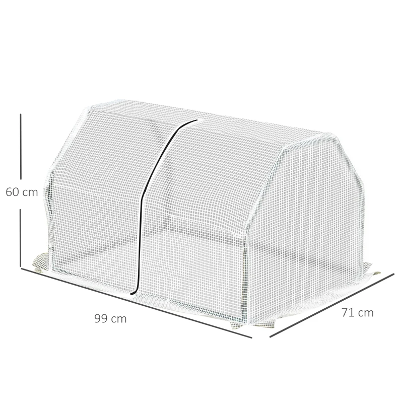 Outsunny Mini Szklarnia, odporna na warunki atmosferyczne, łatwa w transporcie, 99 cm x 71 cm x 60 cm, Tunel foliowy, Zielony