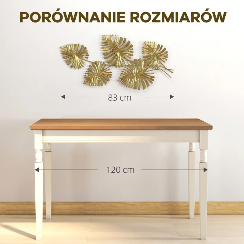 HOMCOM Dekoracja Ścienna Obraz Monstera Dekoracja Metalowa Rzeźba ze Złotą Folą Nowoczesna Sztuka do Salonu na Ścianę do Sypialni