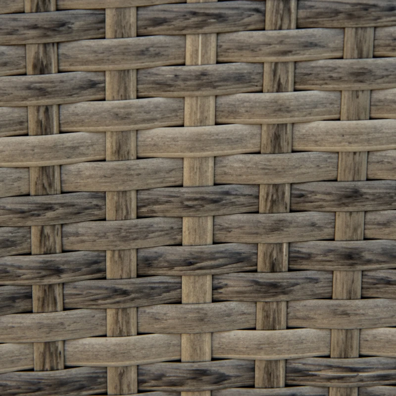 Outsunny Sedia da Giardino Adironrack con Braccioli, in Rattan e Acciaio, 64x80x90 cm, Marrone e Blu