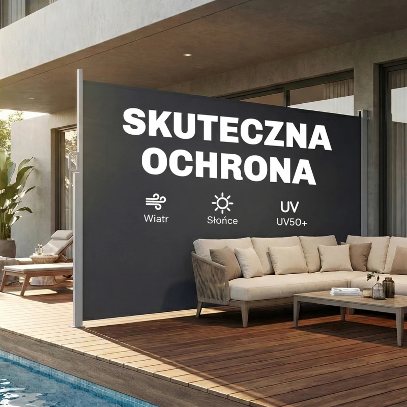 Outsunny markiza boczna wysuwana 420 cm wodoodporna przeciwwiatrowa UV 50+ ciemnoszara