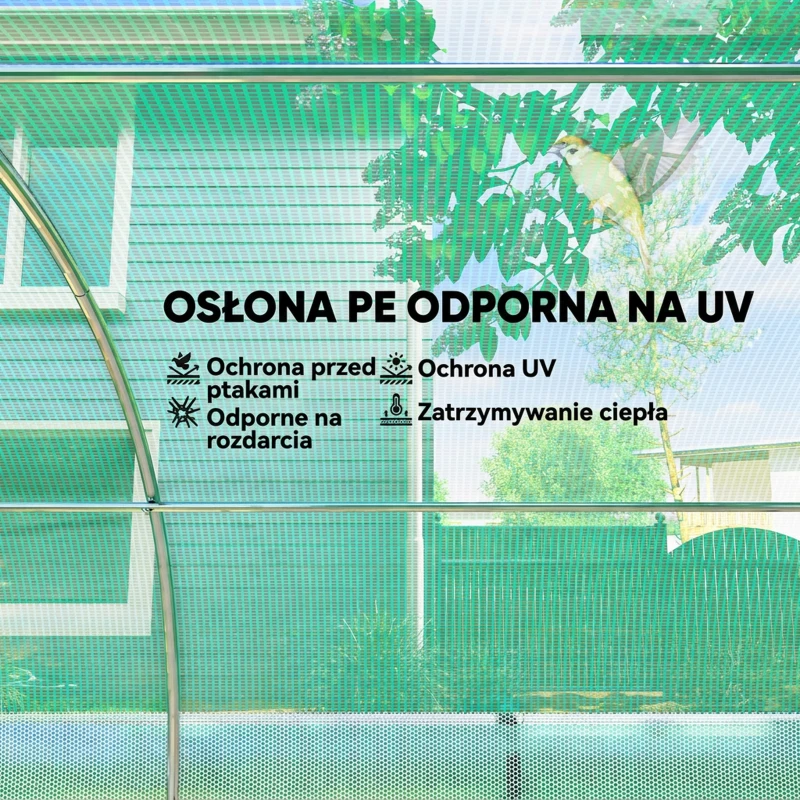 Szklarnia 3x2x2 m, folia, 6 okien, drzwi rolowane