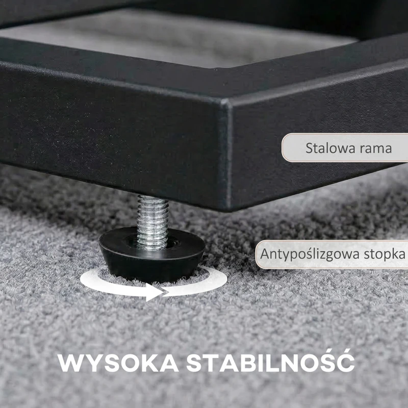 HOMCOM Stolik boczny z torbą z tkaniny, stolik kawowy ze stalową ramą, kompaktowy stolik nocny, czarny