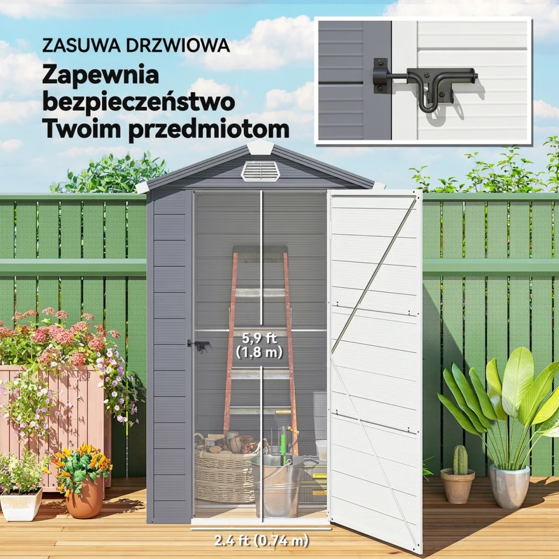 Schowek Ogrodowy Outsunny, 1,1 m², z Siodłowym Dachem, 133 x 102 x 180/208 cm