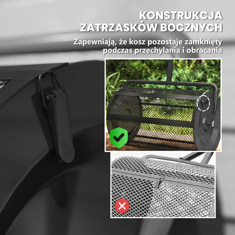 Siewnik do kompostu 75L, 61x40cm, do ogrodu, zielony