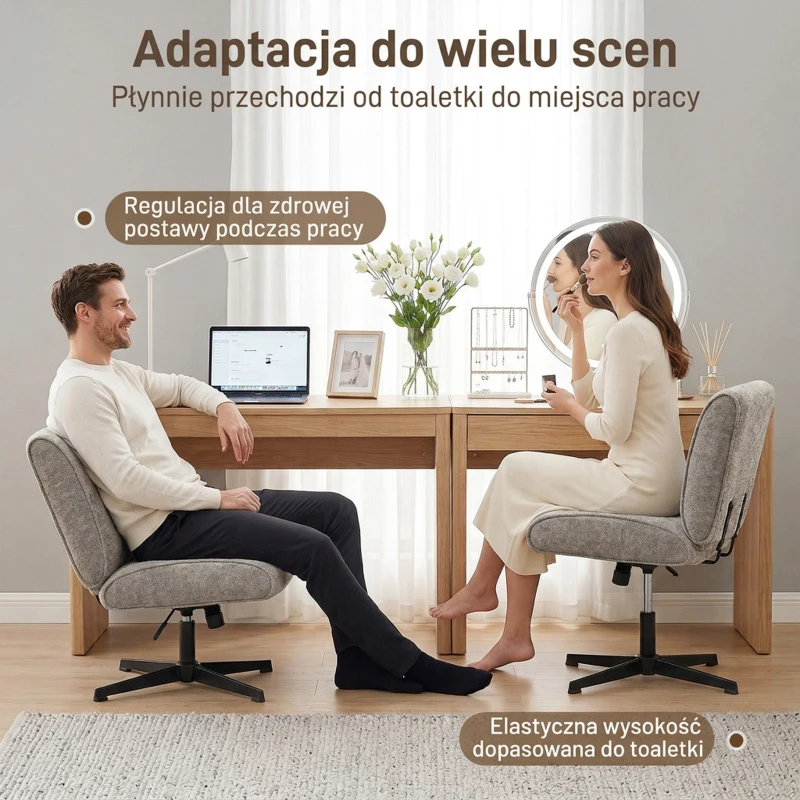 HOMCOM Obrotowy Fotel Akcentowy, Tapicerowany Fotel Lounge z Regulacją Wysokości do Salonu, Biura, Szary