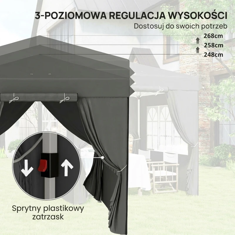 Pawilon 2,5x2,5m, wodoodporny, stabilny, zimowy, pop-up