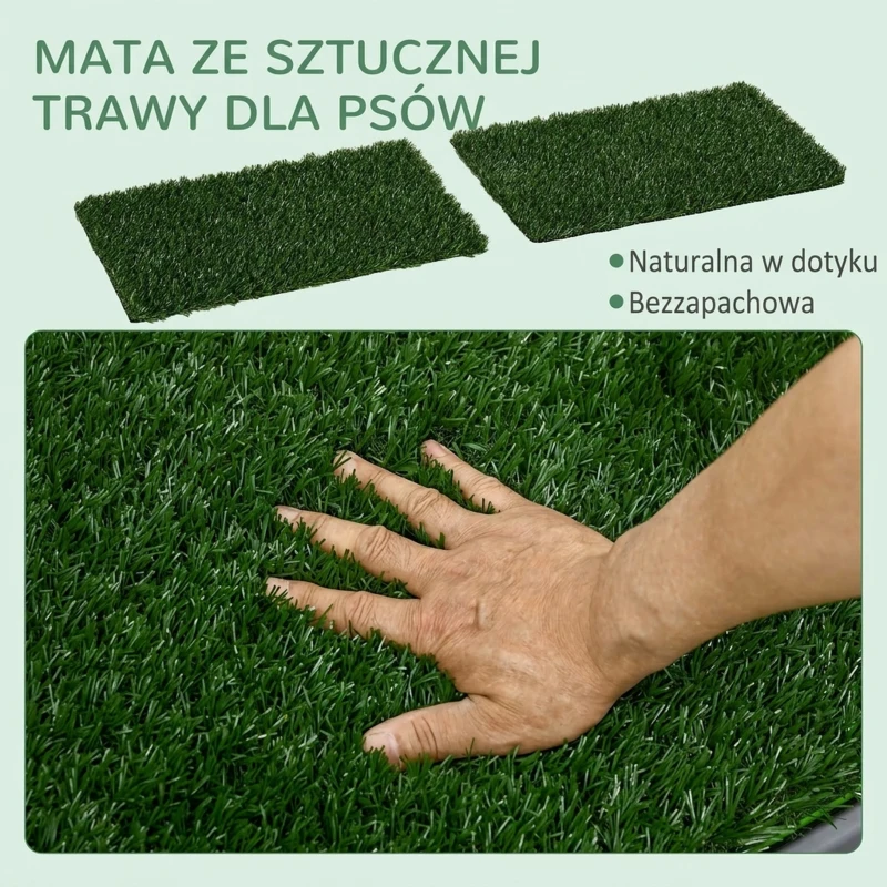 Toaleta dla szczeniąt z 2 matami trawiastymi, taca do treningu