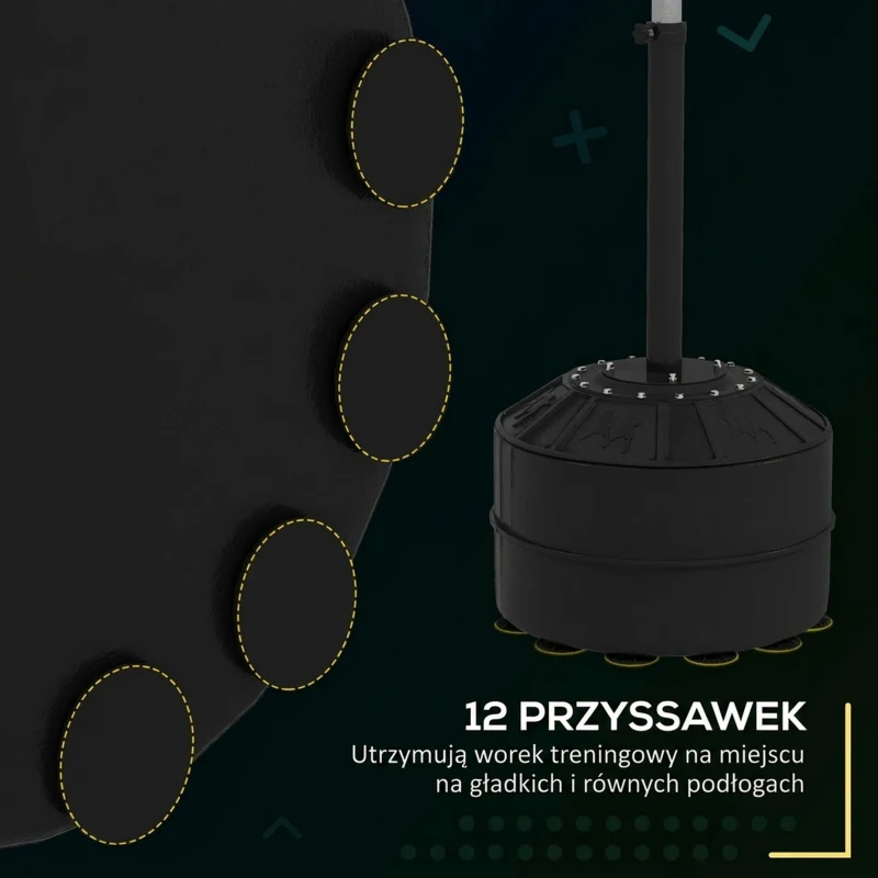 SPORTNOW Stojący Słup Bokserski z Pałąkiem Refleksu, Punchingball, Regulowany 1,6-2,05 m, Stojak do Boksu, Sztuczna Skóra