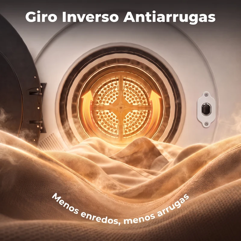 HOMCOM Secadora de Evacuación 3 kg 1000W con Pantalla Táctil Control de Tiempo y Temperatura Función Antiarrugas Blanco