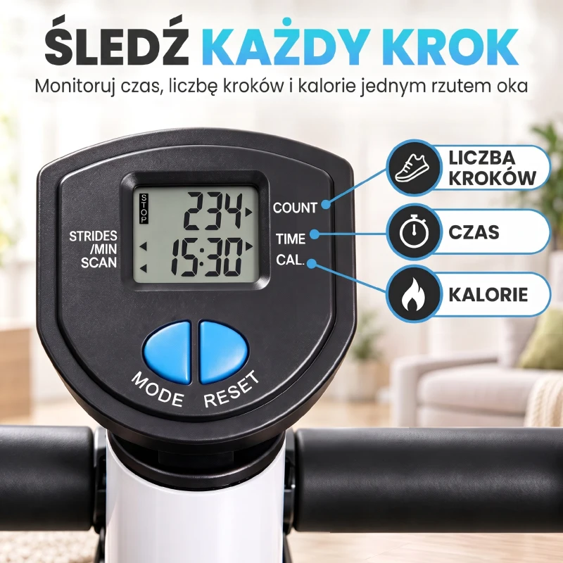 Stepper fitnessowy z LCD, do 100 kg, 55 x 44 x 108 cm
