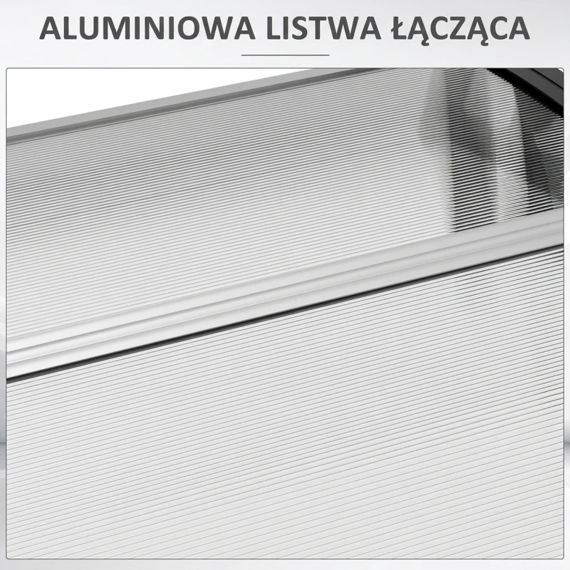Outsunny Zadaszenie drzwiowe, ochrona przed deszczem, wiatrem i gradem, poliwęglan, aluminiowe wsporniki, 200 x 96 x 27 cm, czarne