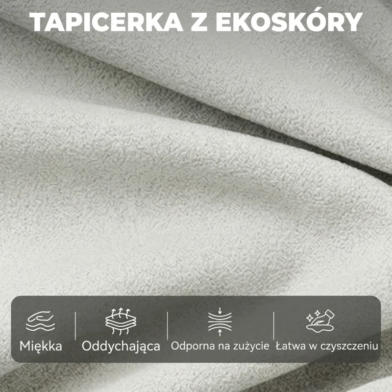 HOMCOM Fotel akcentowy, nowoczesny fotel Leathaire z szerokim i głębokim siedziskiem, grube poduszki, łatwy montaż, szary