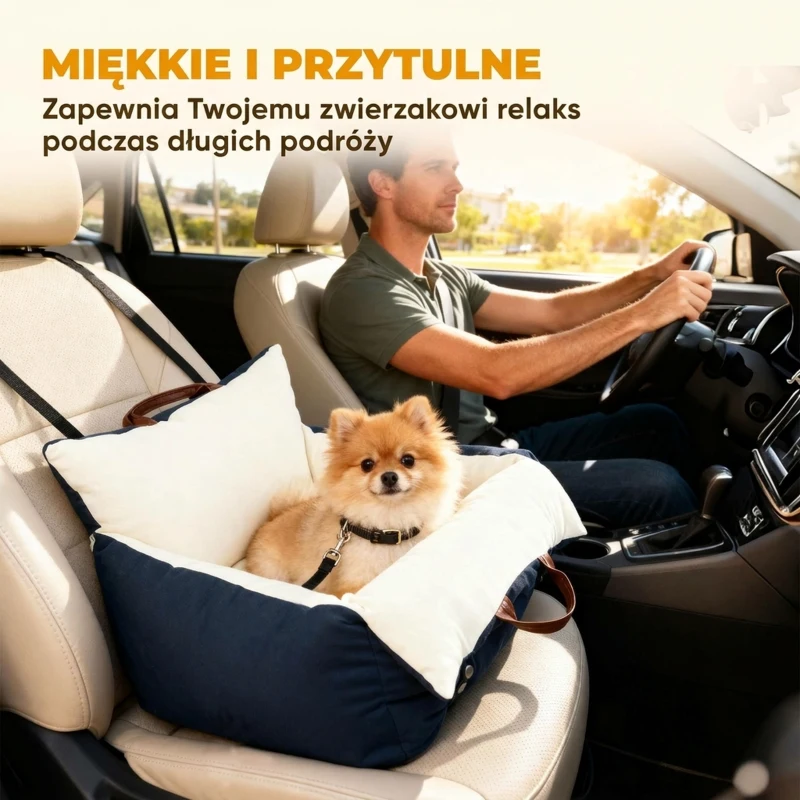 PawHut Fotelik Samochodowy dla Psów, 2 Pasy, Zmywalne Pokrycie, dla Zwierząt do 5 kg, Niebieski