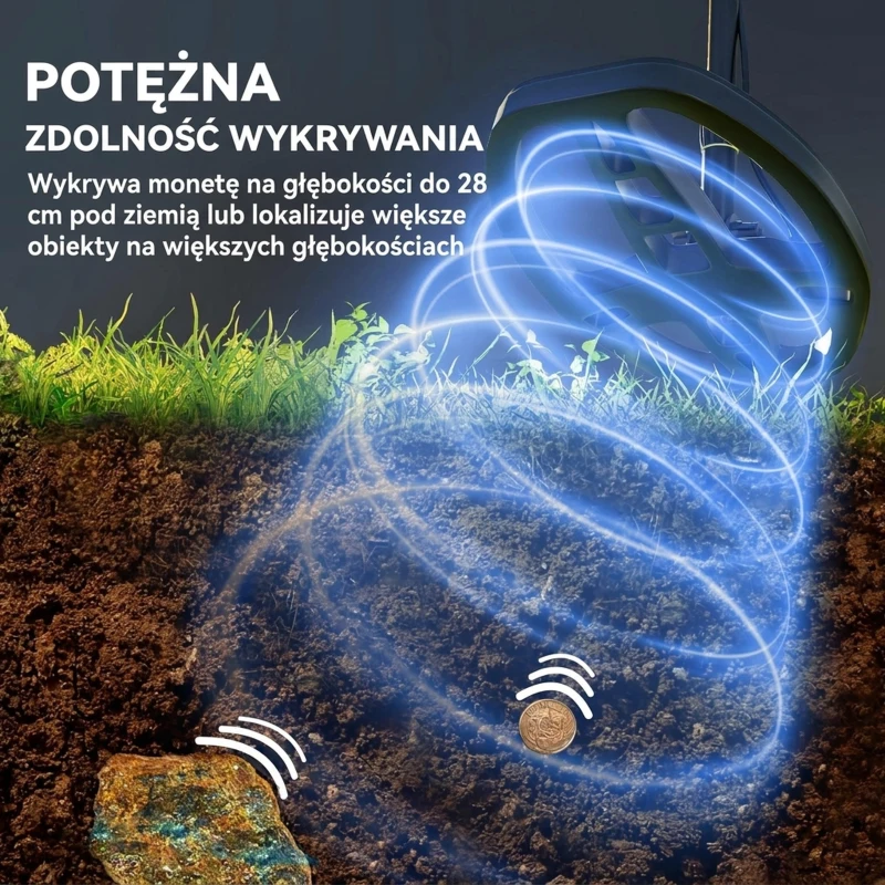 Wykrywacz metali dla dorosłych, 5 trybów, przenośny, alarm