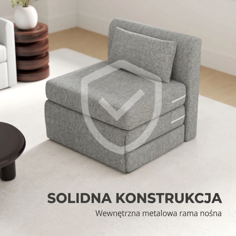 Fotel podłogowy 2w1, składany, sofa z korduroy, do salonu