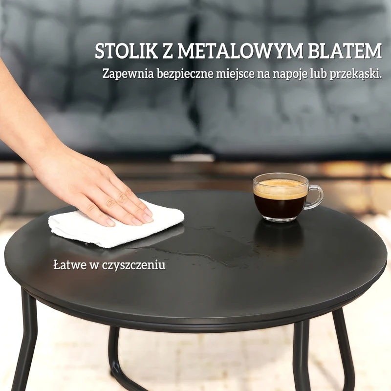 Outsunny Zestaw mebli ogrodowych ze stali dla 4 osób, odporny na warunki atmosferyczne