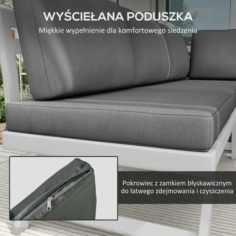 Outsunny Zestaw mebli ogrodowych 4w1, narożnik, stół kawowy, balkon