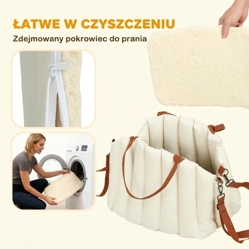 PawHut Torba transportowa dla psa z pasem bezpieczeństwa, antypoślizgową podstawą i poduszką