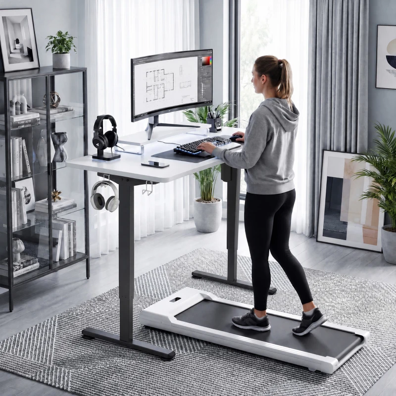 HOMCOM Schreibtischgestell ergonomisch höhenverstellbar Tischgestell elektrisch Stahl Schwarz