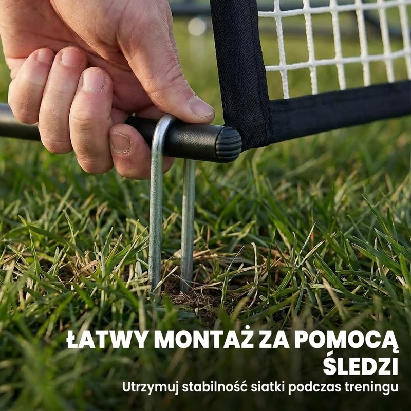 SPORTNOW Rebounder piłkarski, 2-w-1 Dwustronny Składany Rebounder z Siatką, 200 x 94 cm, Czarny