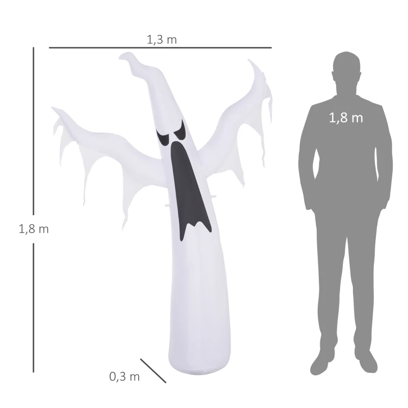 HOMCOM DMUCHANY DUCH LED DEKORACJA NA HALLOWEEN białe światło