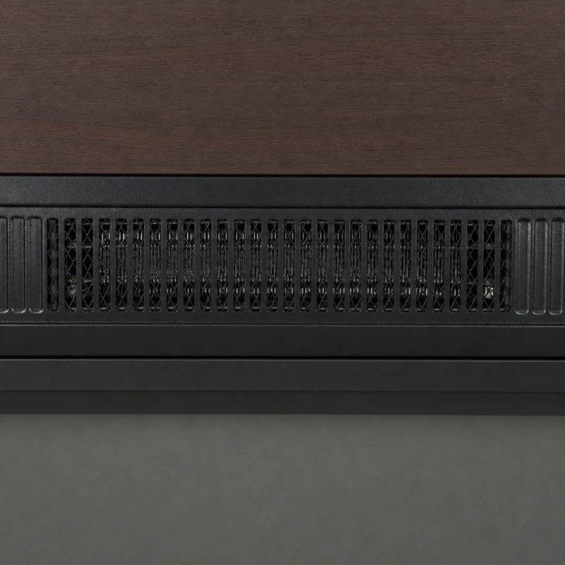 HOMCOM Camino Elettrico da Terra/Incasso con Cornice e Ripiano per TV 55'', 1800W, Effetto Fiamma 3D, Timer, Marrone