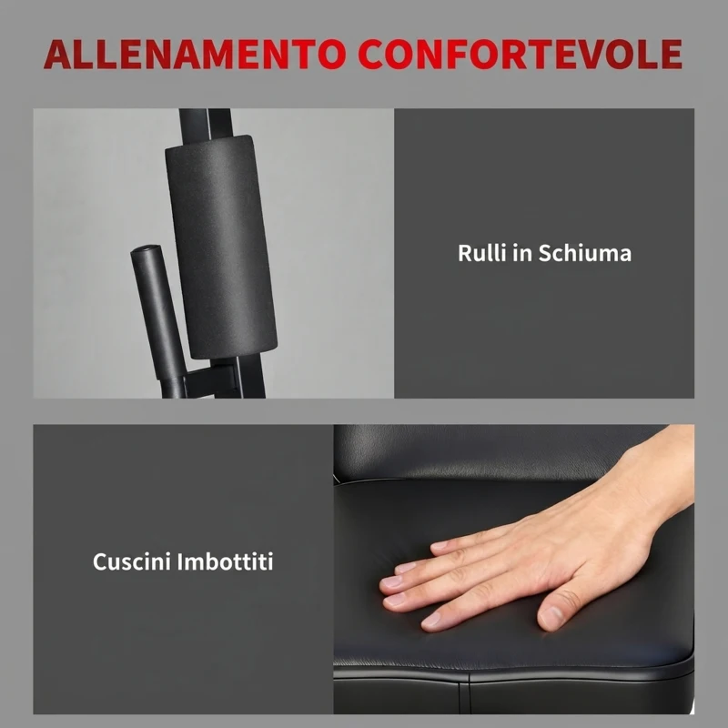 SPORTNOW Palestra Multifunzione, Stazione Fitness Multifunzione con Sistema a Pulegge, Pacco Pesi da 69 kg, Nero
