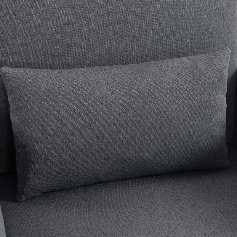 HOMCOM Poltrona Letto 3 in 1 Estraibile, Reclinabile in Tessuto Effetto Lino con Schienale Regolabile e Cuscino