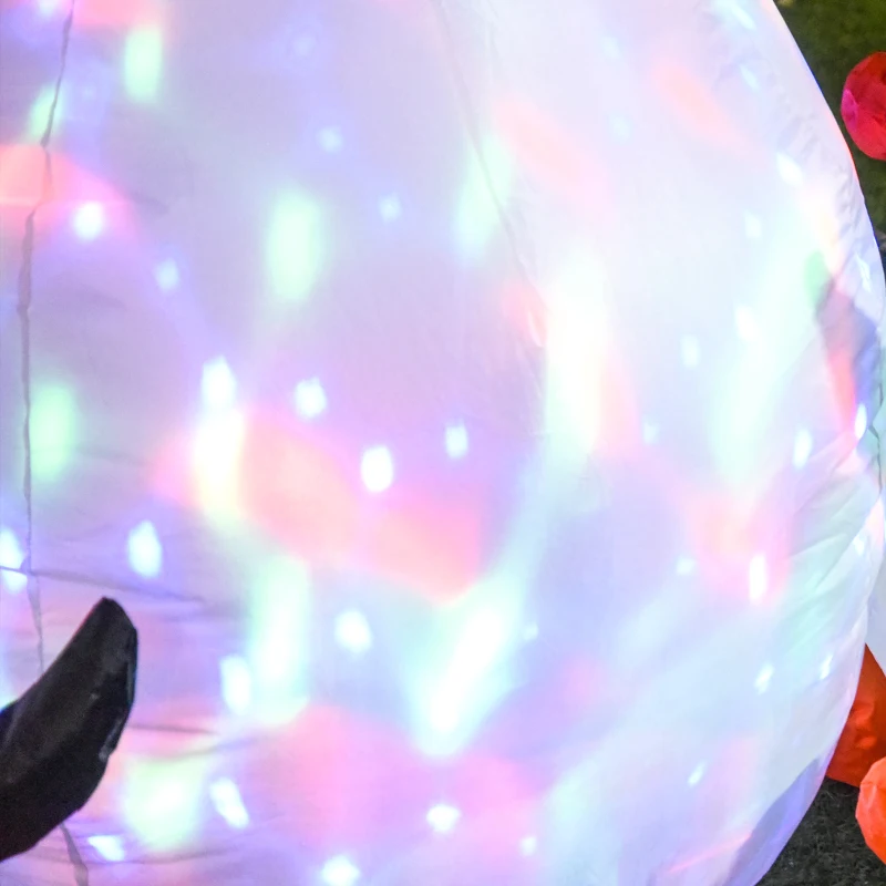 HOMCOM Schneemann Outdoor-Weihnachtsdekoration, inkl. Gebläse, bunte LED´s, selbstaufblasend 1,4 m, Mehrfarbig