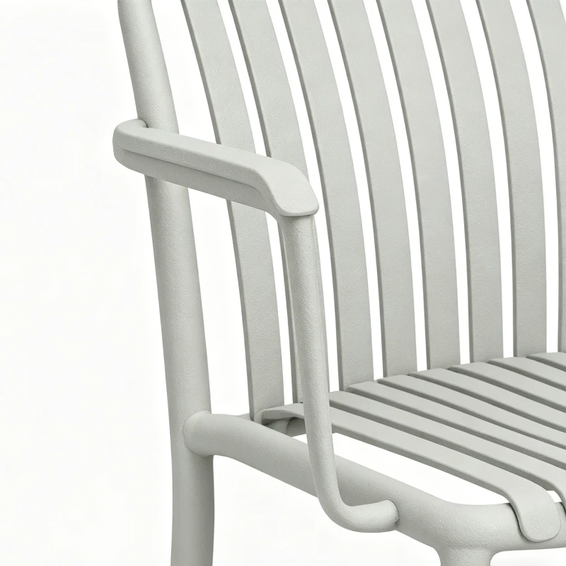 Outsunny Set 4 Sedie da Giardino Impilabili in Polipropilene Anti UV, Sedie per Pranzo da Esterno Design a Doghe