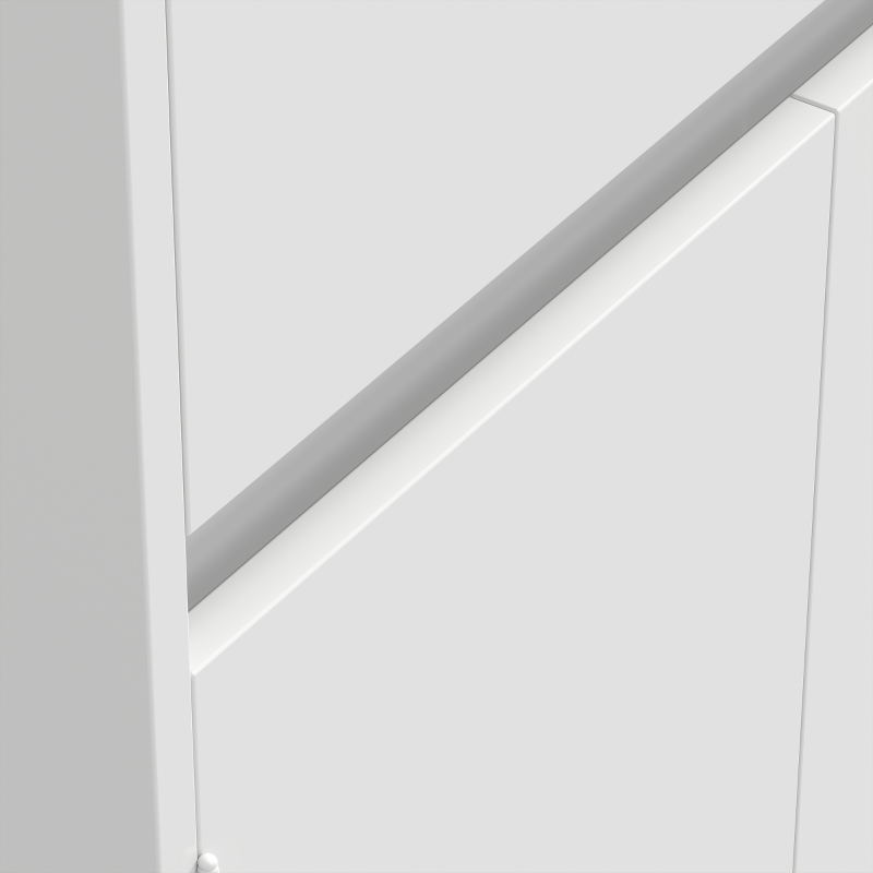 HOMCOM Mobile Bagno Alto Slim 170cm, Mobiletto Bagno Salvaspazio con 2 Armadietti con Ante, 60x30x170 cm, Bianco Lucido