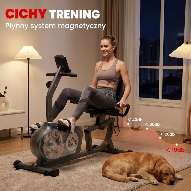 HOMCOM Trener Rowerowy z 8-stopniowym Oporem 122-137 x 62 x 103cm Stal Szary+Czarny+Srebrny