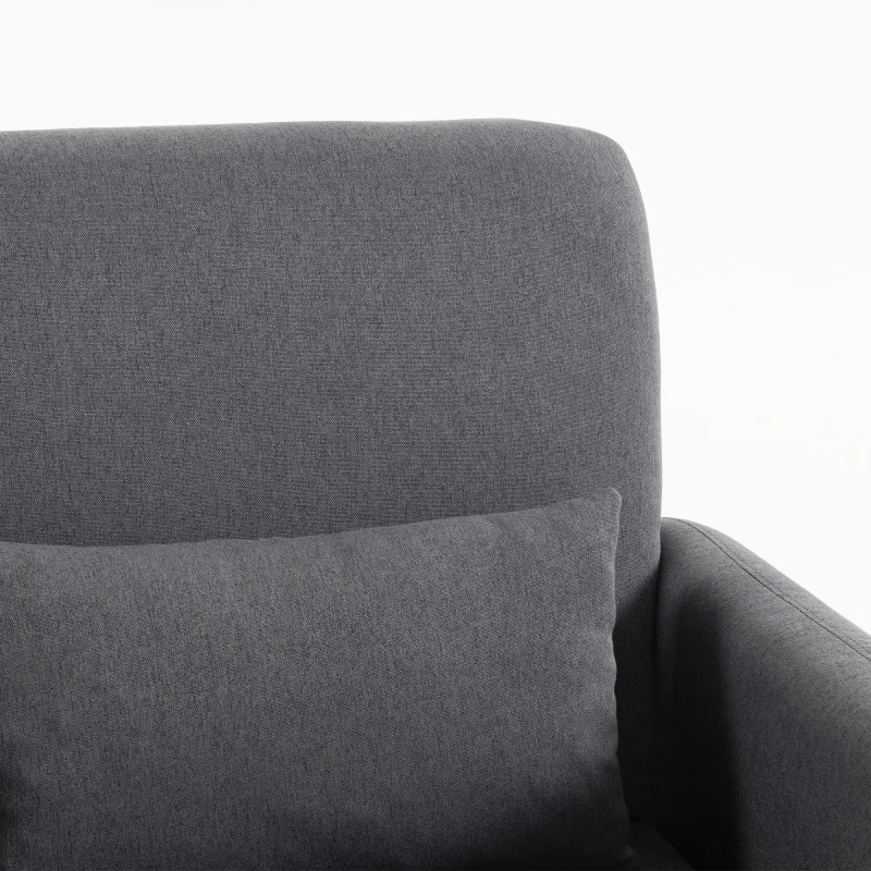 HOMCOM Poltrona Letto 3 in 1 Estraibile, Reclinabile in Tessuto Effetto Lino con Schienale Regolabile e Cuscino