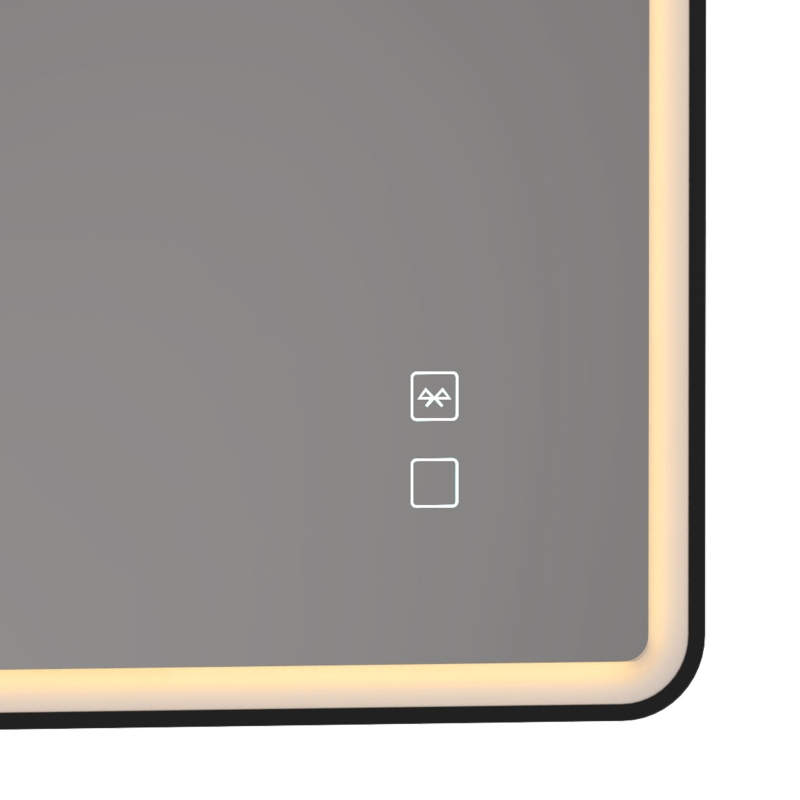 HOMCOM Specchio Bagno con Luce LED 100x70cm, 3 Colori Dimmerabili, Bluetooth, Specchio da Parete Rettangolare, Nero