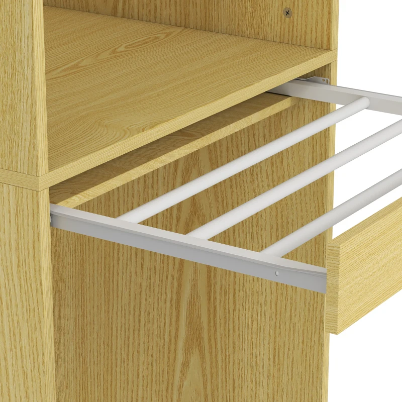 HOMCOM Mobile Lavatrice Asciugatrice, Colonna Lavatrice Asciugatrice, per Bagno Lavanderia, 70x65x192 cm, Rovere