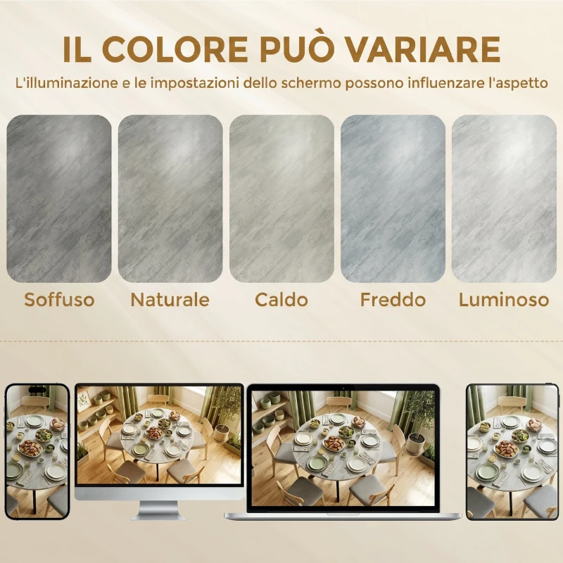 HOMCOM Tavolo da Pranzo Rotondo Pieghevole per 2-6 Persone, Ø110 cm con Gambe a X in Acciaio, Grigio Cemento