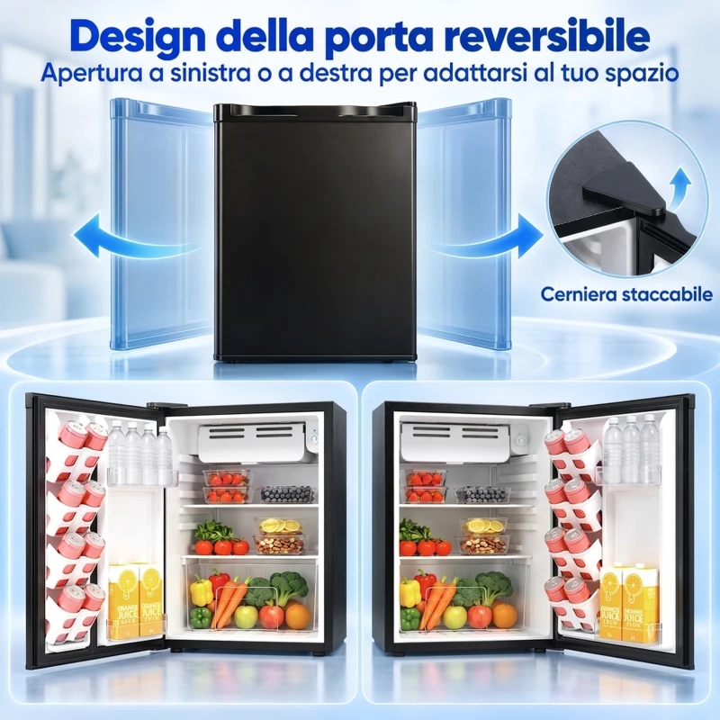 HOMCOM Frigorifero Piccolo 72.5L con Scomparto per Ghiaccio, Mini Frigo con Termostato Regolabile a 7 livelli, Nero