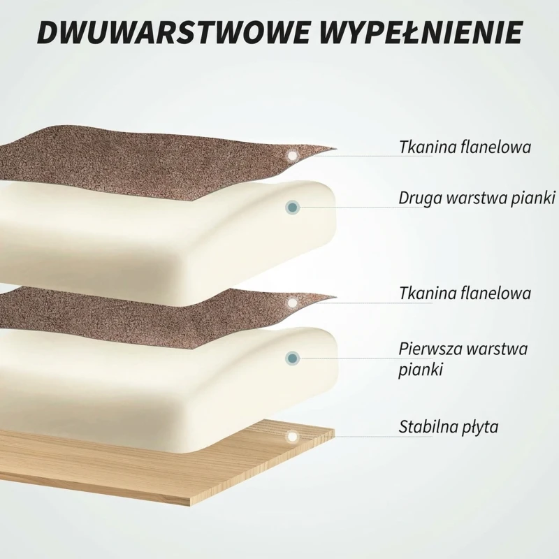 HOMCOM Krzesło biurowe ergonomiczne z podwójnym wyściełaniem, podnóżkiem, regulowanym krzesłem obrotowym, tapicerowane krzesło komputerowe, Jasnobrązowe