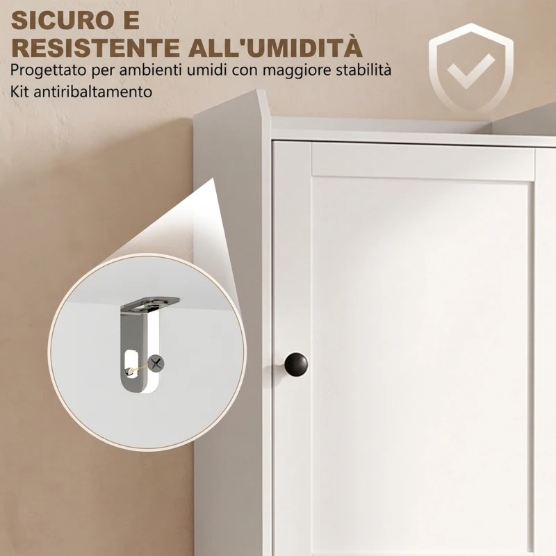 HOMCOM Colonna Bagno Slim con Cesto Portabiancheria Ribaltabile, 40x40x170 cm, Bianco