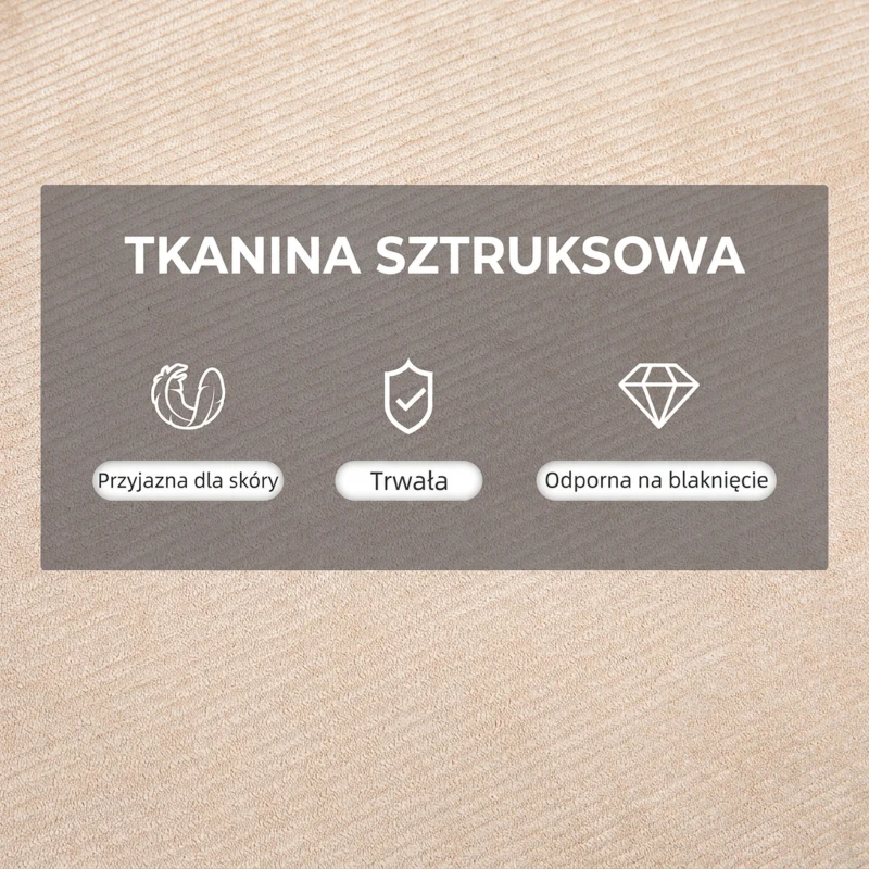 HOMCOM Fotel tapicerowany z podnóżkiem, fotel relaksacyjny z funkcją leżanki, fotel tapicerowany, poduszki, fotel telewizyjny, 68 x 91,5 x 88 cm, kolor beżowy