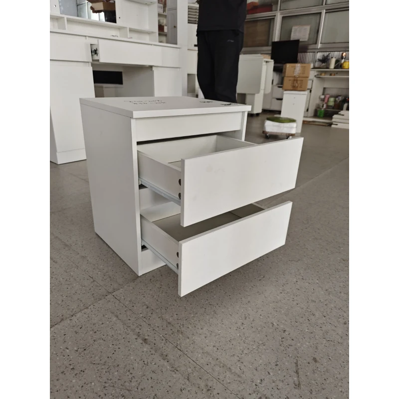 HOMCOM Comodino Camera da Letto, Comodino con 2 Cassetti, Tavolino Salotto per Soggiorno, 40x34x46.5cm, Bianco