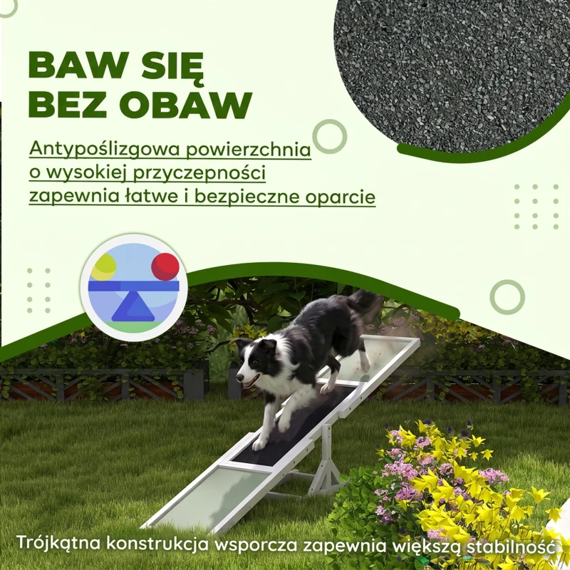 Huśtawka dla psa, drewniana, do agility, zabawka dla dużych psów