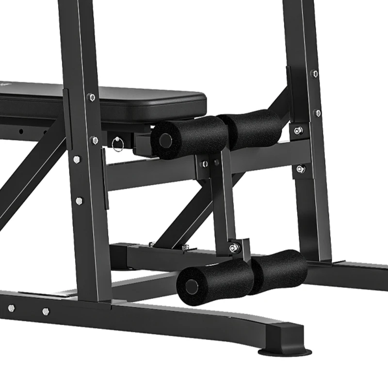 HOMCOM Postazione Pieghevole e Multiuso per Allenamento in Acciaio con Barra Trazioni e Sedia Romana, 92x178x200-236cm