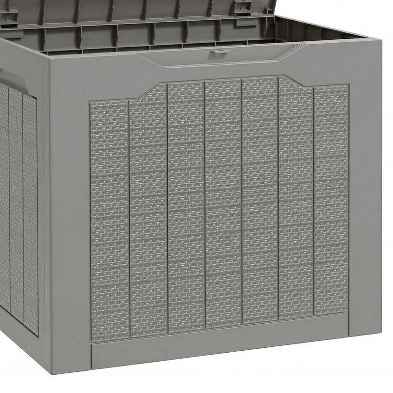 Outsunny Baule da Esterno da 97L in PP, Baule da Giardino Impermeabile con Maniglie Integrate e Gancio per Lucchetto