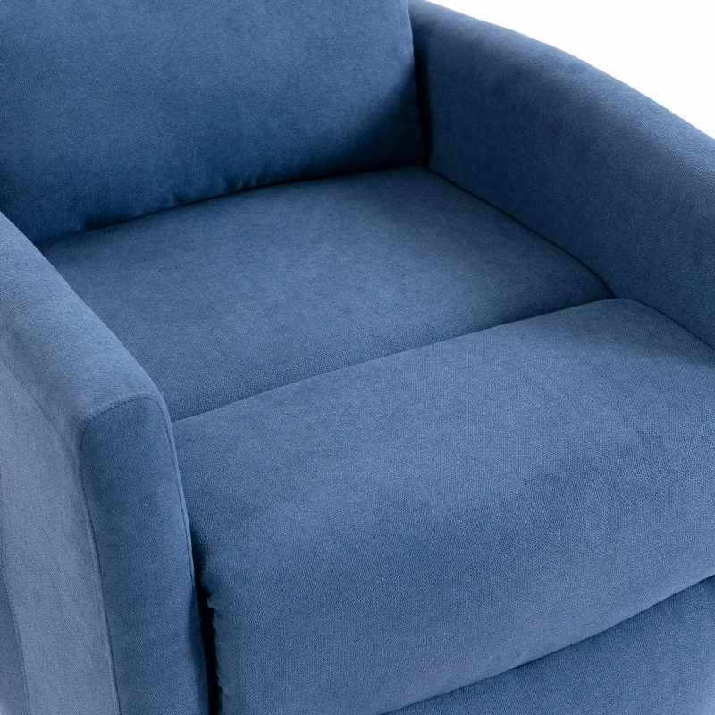 HOMCOM Poltrona Massaggiante e Reclinabile a 160° con Poggiapiedi e Telecomando, 66x91x108 cm, in Ciniglia Blu Scuro
